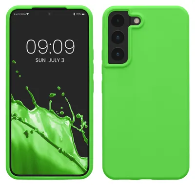 Produktbild von kwmobile Handyhülle für Samsung Galaxy S22 Hülle - Case Silikon - Kabelloses Laden - Schutzhülle Cover in Limettengrün