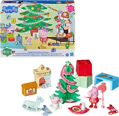 Zdjęcie produktu dla Kalendarz adwentowy Peppa Pig – Odliczanie do świąt z 24 niespodziankami – Zawiera 2 figurki
