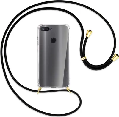 Produktbild von Handykette Backcover-Schutzhülle mit Band (Metall goldfarben) für Xiaomi Mi 8 Lite - schwarz