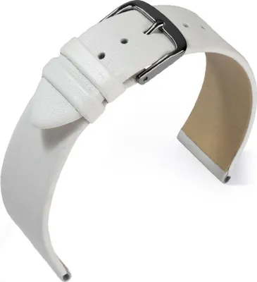 Produktbild von EULIT Uhrenarmband | Nappaleder, weiß ohne Naht | Dornschließe, Stegbreite:20mm, Schließe:Schwarz