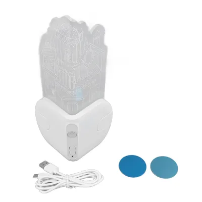Imagen del producto de Lámpara de noche con forma de castillo, con sensor de movimiento, recargable por USB, ideal para esquinas de paredes, pasillos, escaleras y dormitorios