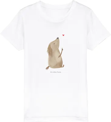 Produktbild von Mr. & Mrs. Panda Kleinkinder T-Shirt Hund Liebe 9-11 Jahre (134/146) - Weiß - Geschenk, Sprüche, Teenager, Kindershirt, Kinder Mädchen, Herz, Jungen, Hunde