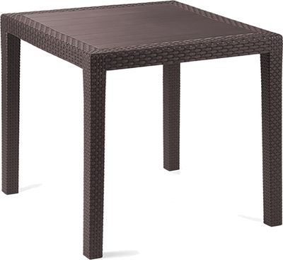 Gartentisch Tisch Terrassentisch  Eckig Mokka 79x79x72cm Rattan-Optik