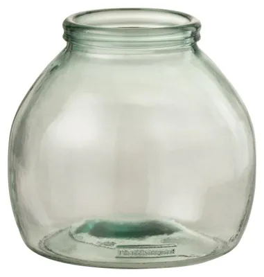 Produktbild von Vase aus transparentem Glas für Blumen und Pflanzen, 21 cm breit, 20 cm hoch