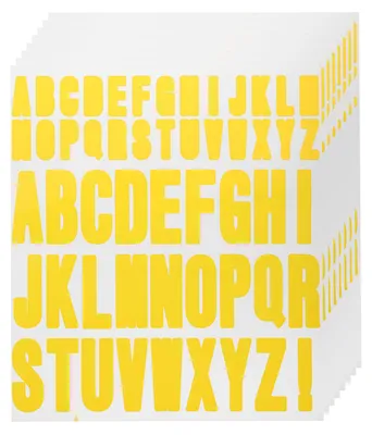 440 Buchstabenaufkleber, Vinyl, wasserdicht, gelb, 8 Bögen