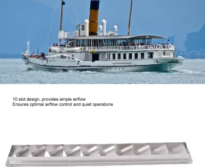 Produktbild von 10 Schlitz-Lüftungsschlitze aus Edelstahl 304, 530 mm, Marine-Lüftungsschlitze mit hochglanzpolierter Oberfläche für Boote, Schiffe, Yachten
