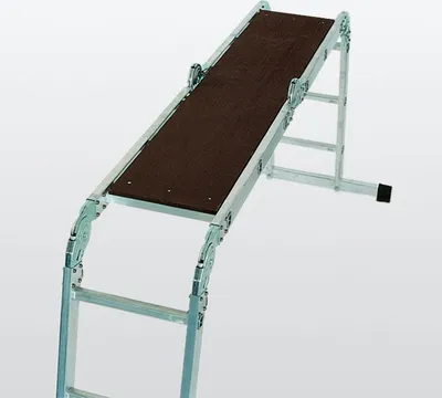 Produktbild von Günzburger Steigtechnik Holzbelag für Vielzweckleitern 4tlg. mit nivello-Traverse 031314 - 030301