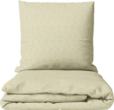 Produktbild von Musselin Bettwäsche 155x220 cm Baumwolle Beige Einfarbig mit Knopfverschluss Modern Hochwertig