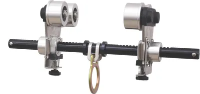 Productafbeelding van Kratos veiligheidsanker met rollen voor stalen balken, verankeringssysteem, verstelbare en mobiele balkklem met een bereik van 8 tot 25 cm, persoonlijke beschermingsmiddel, conform EN795