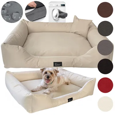 Produktbild von Exclusive Bed Puffi Hundebett XL+ 110x90cm wasserdicht kremfarben