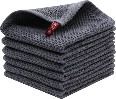 Produktbild von Baumwolltücher 6er Set 33x33 cm Grau für Küche und Haushalt