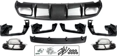 Immagine prodotto di Aerox DiffuserLine - Labbro diffusore paraurti posteriore - Carbon look - Per Mercedes Classe A W176 A200/A45 AMG (2013-2018) - Accessori auto