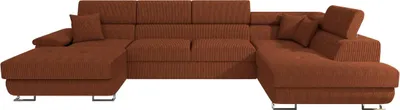 Produktbild von MIRJAN24 Wohnlandschaft Cotere Bis Cord, U-Form Eckcouch mit Schlaffunktion und Bettkasten (Farbe: Poso 39, Seite: Rechts)
