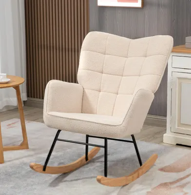 Produktbild von Schaukelstuhl im Retro-Design,Sessel, Einzelsessel, Relaxsessel, 98 cm x 71 cm x 101 cm