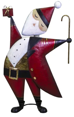 Immagine prodotto di Babbo natale in metallo rosso cm 70,5x23xh110