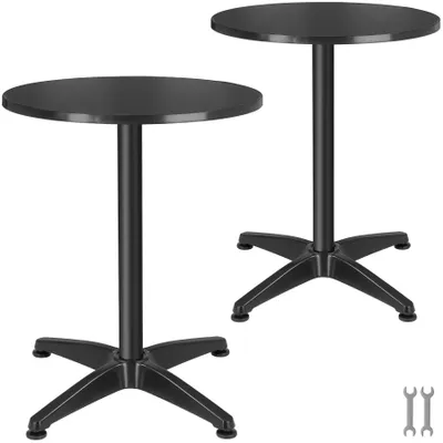 Produktbild von tectake® Aluminium-Bistrotisch Viktor wetterfest, klappbar höhenverstellbare Kunststofffüße
