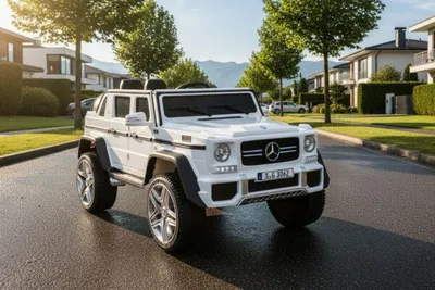 Immagine prodotto di Veicolo per bambini - Auto elettrica "Mercedes Maybach G650" - Licenza -2 posti- 24V, 4 motori- 2.4Ghz, MP3+sedile in pelle+EVA-Bianco