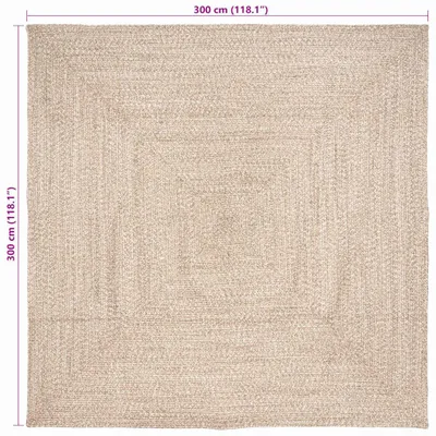 Produktbild von vidaXL Bereichsteppiche Natürlich und Weiß 300 x 300 cm Jute