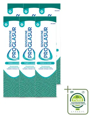 Zdjęcie produktu dla 6 sztuk pasty do zębów Sensodyne Proglasur Fresh & Clean - 75 ml - opakowanie zbiorcze