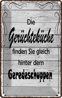 Produktbild von vianmo Blechschild 18x12 cm Gerüchteküche Geredeschuppen Dekoration Spruch Zitat
