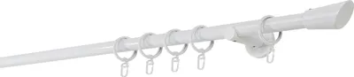 Produktbild von Gardinenstange auf Maß 20mm Rag 1-lauf Wandträger 6,5cm Farbe: Weiß, Größe: 200cm