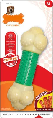 Image de Anneau de dentition de nylabone extreme chew double action bacon mint 2 in 1 gum taille xl nylon