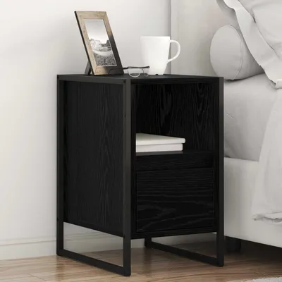 Zdjęcie produktu dla vidaXL Stolik nocny o wyglądzie czarnego dębu 39,5 x 30 x 50 cm materiał drewnopochodny