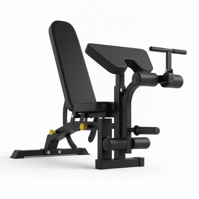 Produktbild von PH Fitness A008F Multifunktionale Hantelbank mit Preacher Curl & Leg Extension – Verstellbare Profi Trainingsbank für Krafttraining, Home Gym & Studio