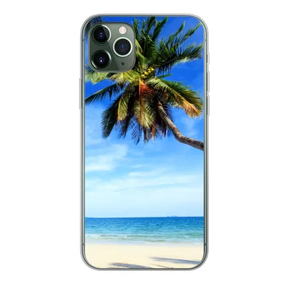 Produktbild von MuchoWow® Handyhülle Schutzhülle Hülle für iPhone 11 Pro Max Palmen - Strand - Meer Silikon Softcase Handy Hülle - Schutz