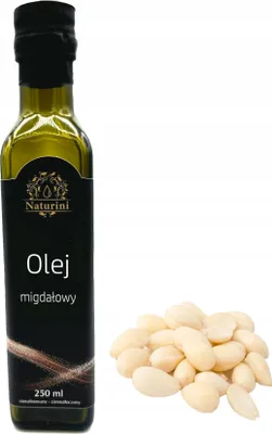Zdjęcie produktu dla OLEJ MIGDAŁOWY ze słodkich NIEPRAŻONYCH migdałów TŁOCZONY W POLSCE 250ml