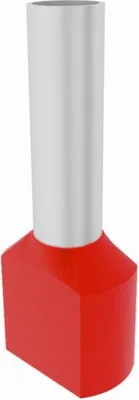 Obrázok produktu pre 100ks koncoviek na dvojitý drôt izolovaných červených 2x1mm2/8mm TE1008 Elpromet 0354