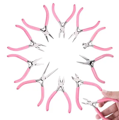 Immagine prodotto di Set di 10 pinze per gioielli, ideale per la creazione di gioielli e progetti di artigianato fai-da-te