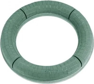 Produktbild von OASIS® Nass-Steckmasse Kranz ALOFA, EcoBase Hartschaumboden, Drahtgitter, grün, 9cm, Ø52cm - Nasssteckschwamm