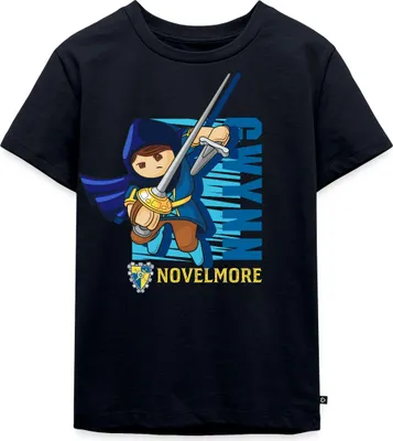 Produktbild von Spreadshirt PLAYMOBIL Novelmore Charakter Gwynn Kinder Premium T-Shirt, 110/116 (4 Jahre), Navy