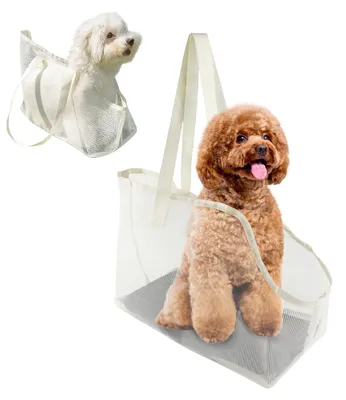 Hundetasche für kleine Hunde & Katzen, atmungsaktiv, beige