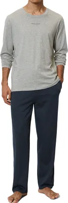 Image de Marc O Polo Pyjama homme - Ensemble 2 pièces long, col rond, Coton organique Gris/Bleu foncé XXL