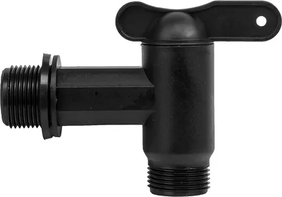 Image de Robinet PP avec entrée GZ 3/4", sortie GZ 3/4" - noir