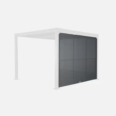 Immagine prodotto di Tenda laterale retrattile in alluminio e textilene per pergola bioclimatica, 3m, Antracite