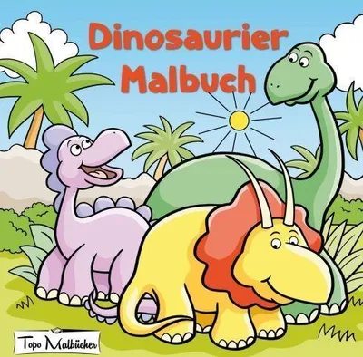Produktbild von Dinosaurier Malbuch für Kinder und Erwachsene, einseitig bedruckt, über 25 Motive