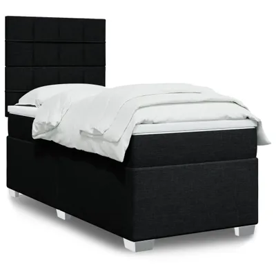 Produktbild von vidaXL Boxspringbett mit Matratze Schwarz 90x200 cm Stoff