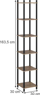 Produktbild von Eckregal Vicco Bivio Goldkraft Eiche/Anthrazit 30 x 163.5 cm 6 Ablageflächen, Model 57483