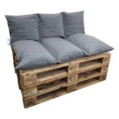Image de Lot de coussins de palette 120x80 cm de jardin avec fermeture éclair - Gris 1008