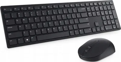 Zdjęcie produktu dla DELL Klawiatura i mysz Pro — KM5221W - US International (QWERTY) - czarna - (RTL BOX), Pełnowymiarowy (100%), Bezprzewodowy, RF Wireless, QWERTY, Czarny, Dołączona myszka