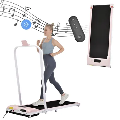 Immagine prodotto di Tapis roulant pieghevole Zimilo 2 in 1, 1–6 km/h, display a LED, altoparlanti Bluetooth, telecomando, fitness per casa e ufficio