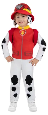 Produktbild von Funidelia Offizielles Marshall Paw-Patrol Kostüm para niño, Inklusive: Overall mit Schwanz, Mütze und Rucksack. Größe 3-4 Jahre - Outfit para niños pa