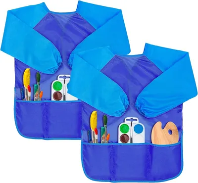Produktbild von Künstlerkittel für Kinder, 2er-Pack Kinderkünstlerkittel, Malerkittel für Kinder, Kinderkünstlerkittel