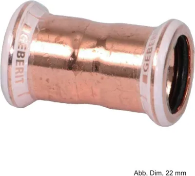 A close-up studio shot of a copper pipe fitting.