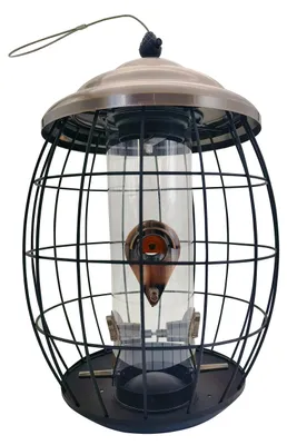 Image de Mangeoire métallique pour oiseaux sauvages, à suspendre - Gris