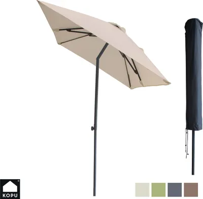 Immagine prodotto di Ombrellone Kopu® Leon rettangolare 150x250 cm - Ombrellone da balcone con copertura - crema