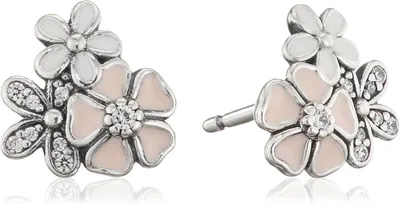 Produktbild von Pandora Ohrringe Damen Poetic Blooms Silber Rosa Weiß 290686ENMX